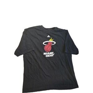 Adidas Miami Heat Basketball Graphic T Shirt Mens 2XL Black Short Sleeve